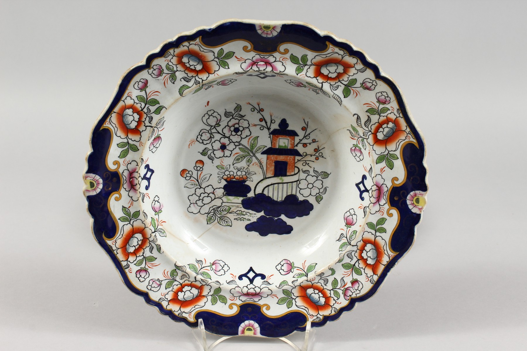 THREE LATE 19TH CENTURY IRONSTONE SOUP BOWLS (AF). 10.5ins diameter. - Image 4 of 8