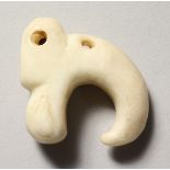 A WHITE JADE AMULET. 1.5ins.