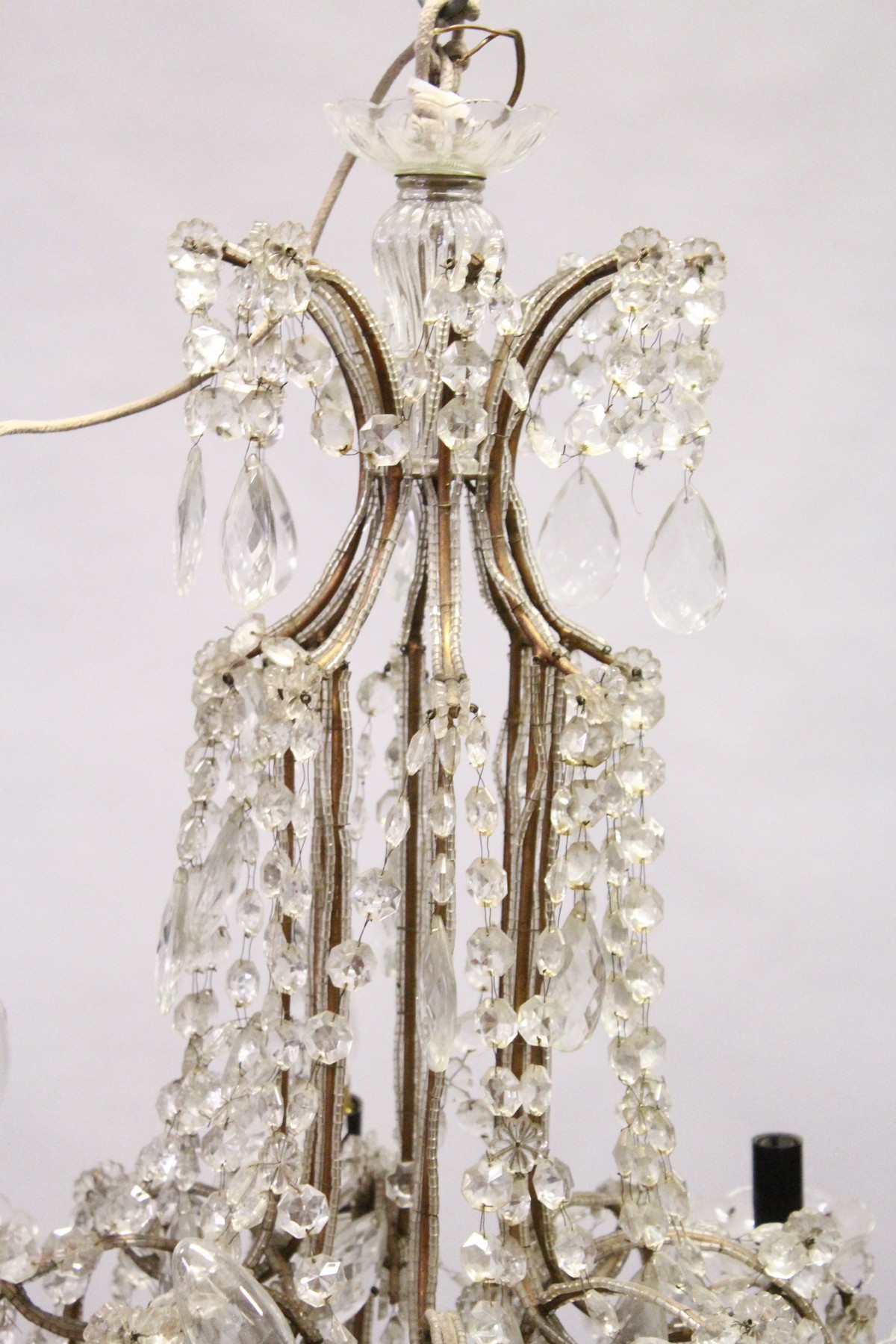 A CUT GLASS EIGHT BRANCH CANDLESTICK, fitted for electricity. 3ft 0ins high x 2ft 0ins wide. - Image 3 of 5