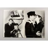 TWO BLACK AND WHITE PHOTOGRAPHIC PRINTS: James Dean and Humphrey Bogart. 12ins x 9ins.