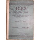 [COOKERY] VINE (F.) Ices for Shop Sale. A Practical Guide..., sm. 8vo, text illus., cloth-backed