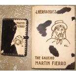 [BINDINGS] two unusual Argentinian cow (?) hide bindings with pictorial poker work, 1960's (2).