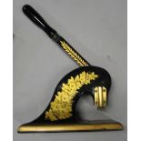 METAL LETTER PRESS. Elaborately painted in black and gilt.