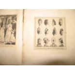 LADIES' hairstyles etc., bound collection of over 60 engravings cut from late 18th early 19th c.