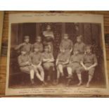 FOOTBALL / HARROW. Pair of large albumen photographs of football teams at Harrow public school,