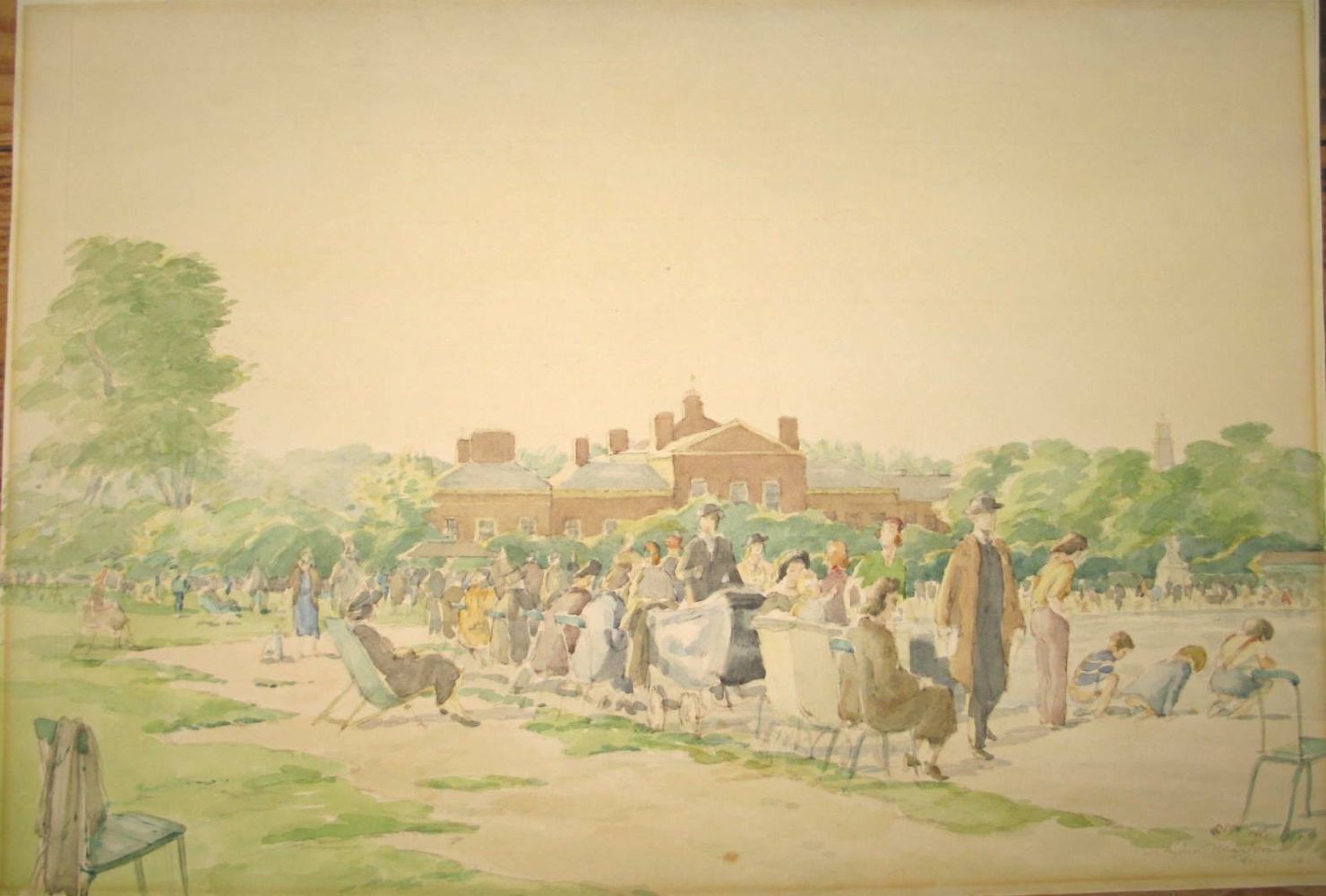 WATERCOLOUR by Sydney Maidon (1893-1963), dated 1950, possibly Kew, 29 x 43 cm.