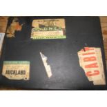 WEST AFRICA. Small suitcase, with vintage luggage labels, containing photographs, ephemera and
