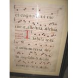 ANTIPHONAL LEAF, large, 26 x 18 inches on vellum, 17th c., f. & g.