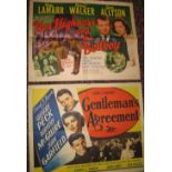[FILM POSTERS] 2 x half-sheet, "Her Highness and the Bellboy", and, "Gentleman's Agreement",