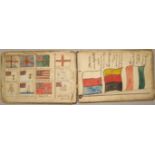 [MANUSCRIPT] small, early 19th c., ms., pocket book, obl., diverse contents incl., heraldry, flags &