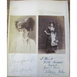 PHOTOGRAPHY / THEATRE, photographs of Lillie Langtry & Victoria Vokes, with their clipped signatures