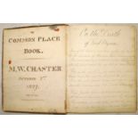 MANUSCRIPT "Common Place Book. M. W. Chaster...1829. Totnes", sm. 4to, 190 pp. of ms. poetry copies,