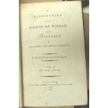 WOLLSTONECRAFT (Mary) Vindication of the Rights of Woman, 8vo, vol. 1 only, half calf (worn, cvr.