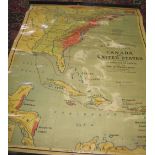 [MAP] "W. & A. K. Johnston's Series of History Maps, Canada and the United States..." school map,