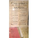 GIBRALTAR / CIRCUS / FREEMASONRY / THEATRE. 4 x silk broadsides in English and Spanish,