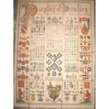 [HERALDRY folding chart] BARRINGTON (A.) Display of Heraldry, col. litho by J. R. JOBBINS,