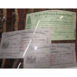 SHANGHAI / CHINA, Three banking cheques issued in Shanghai in 1935 & 1941 by the Chartered Bank of