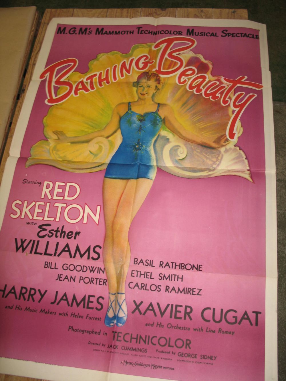 [FILM POSTER] Bathing Beauty, USA copyright 1944, folds, 41 x 27 inches (some tears and splits).