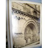PHOTOGRAPH ALBUM / ARCHITECTURE. Folio album, large albumen photographs of French churches and