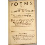 SUCKLING (John) Poems, 8vo, title & other pp. in early replacement ms. form, [L., 1646] (w.a.f.).