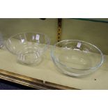 A Dartington Crystal clear glass bowl and similar bowl.