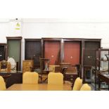 Six 19th century rosewood bookcases / cupboard bookcases of various shapes and sizes, some with