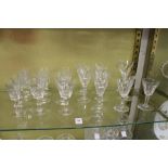 A quantity of Waterford cut glass drinking glasses.