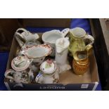 Eight various porcelain jugs.