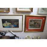 Russell Flint, two colour prints.