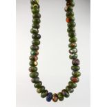 A bead necklace.