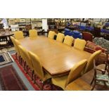 A very good modern walnut twin pedestal dining / board room table.