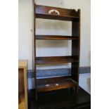 A small oak bookshelf.