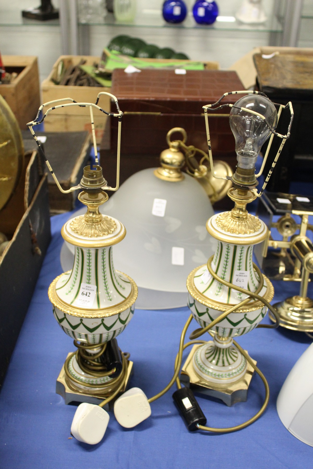 A pair of decorative urn shaped table lamps (A/F).