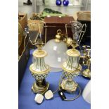 A pair of decorative urn shaped table lamps (A/F).