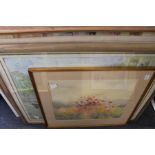 A quantity of watercolours and prints depicting various subjects, some unframed.