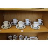 A set of six Calypso coffee cups and saucers.