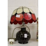 Decorative glass table lamp.