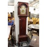 A 19th century long case clock, the brass arched dial "Tempus Fugit".