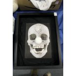 Damien Hirst style collage picture of a crystal skull.