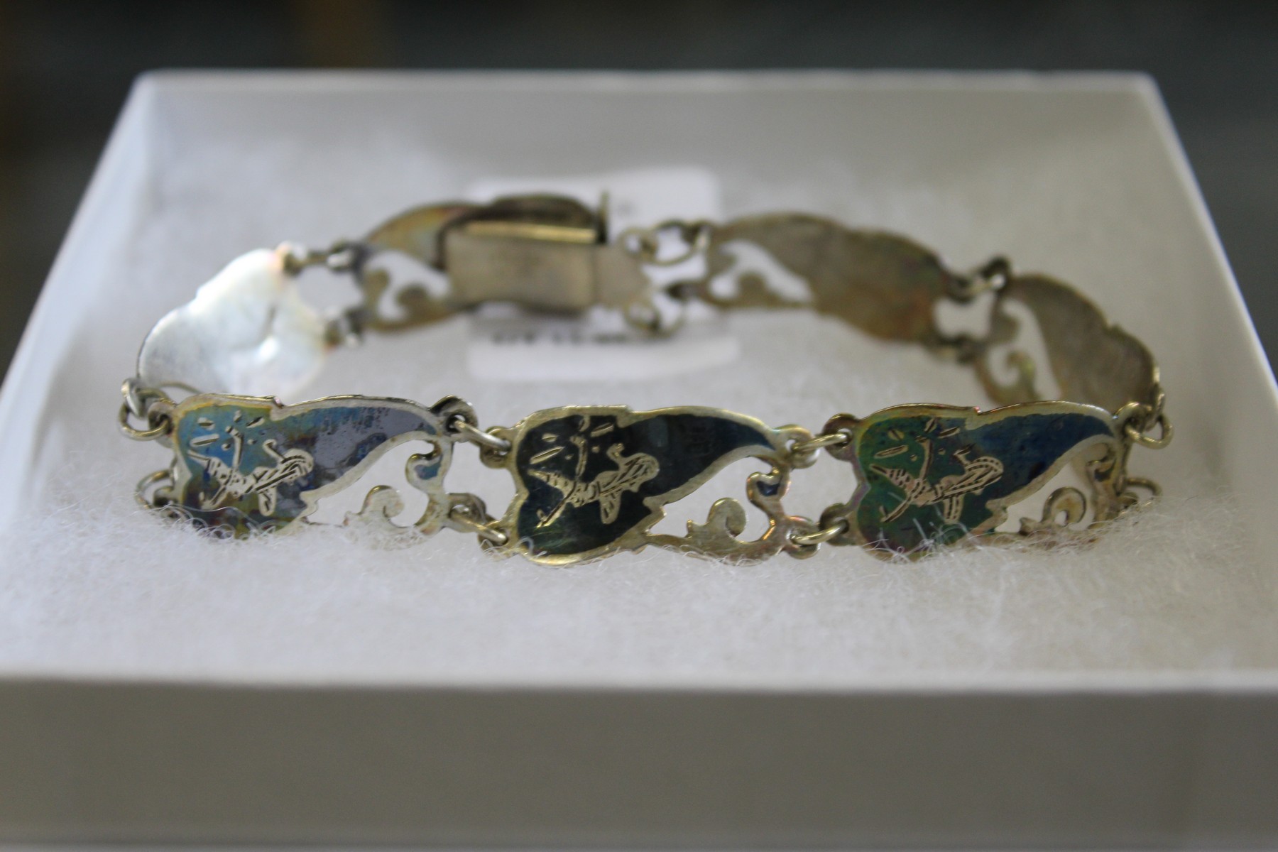 An eastern silver bracelet.