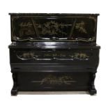 A LARGE FRATELLI RATTI ERBA MUSICAL BOX PIANO with 15ins diameter and 57 ins long, with cymbal, drum