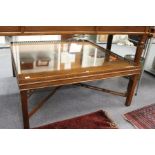 A good large mahogany square shaped coffee table by Restall Brown & Clennell.