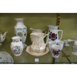 Two Aynsley porcelain vases and other decorative china.