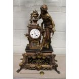 A good large French Empire gilded figural mantle clock by S. Martin & Sons.