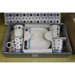 Maxwell Williams Deco Dot boxed set of four coffee cups and saucers.