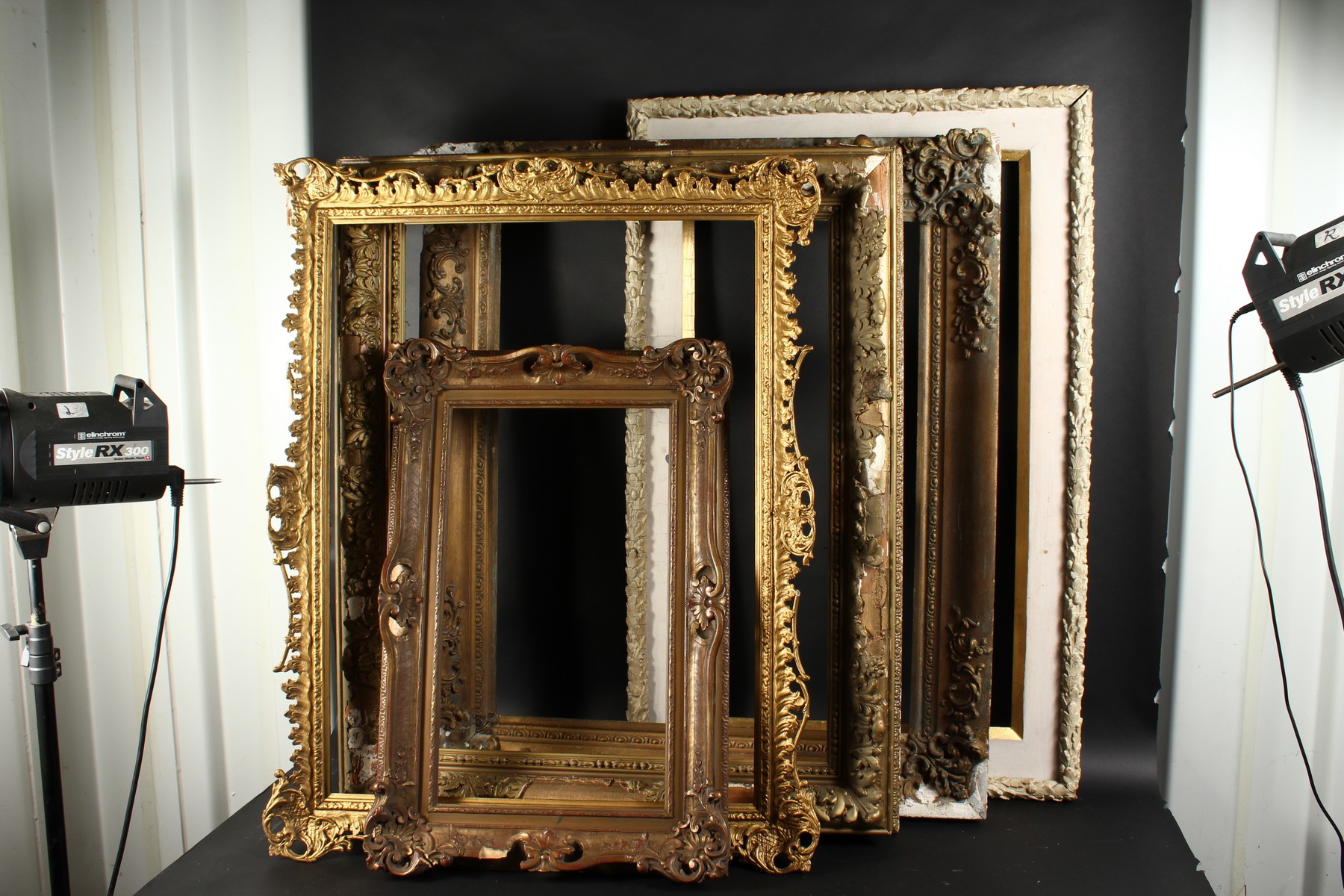 A 19th Century English Gilt Composition Frame, 25" x 30" - 63.5cm x 76.25cm. And Four other Frames - Image 2 of 2