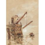 Gerald Edward Moira (1867-1959). Loading from the Quay, Watercolour, Signed, 6" x 4.5", Unframed.