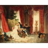 P. Karly (19th Century) Hungarian. 'The Lovers' and 'A Musical Evening', a Pair of Oil on Panel