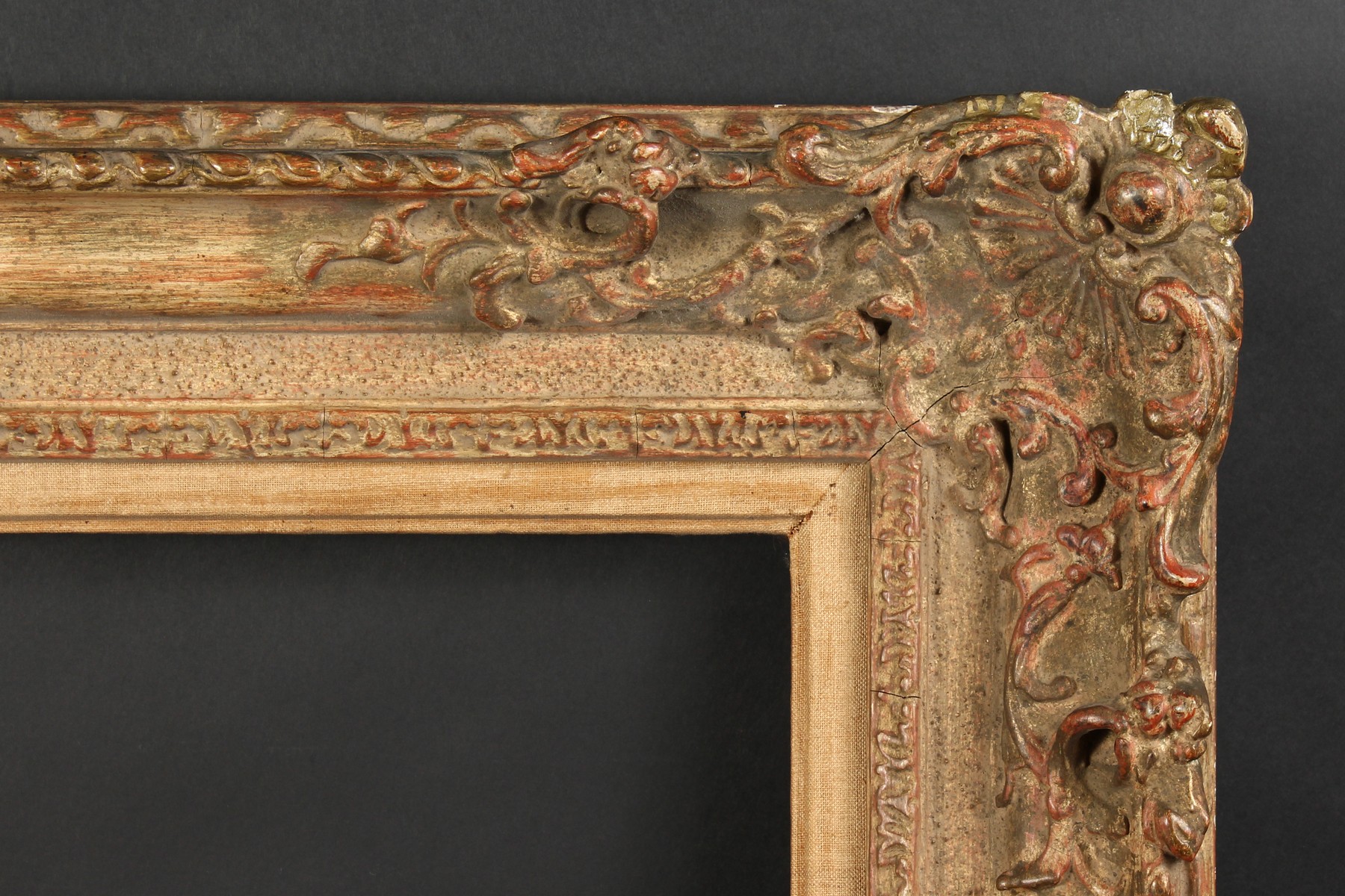 A Late 19th Century Gilt Composition Frame. 22.75" x 18.75" - 58cm x 47.5cm. 24" x 20" - 61cm x 50.