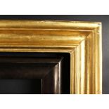 A Moulded Gilt Frame. 38.75" x 47.75" - 98.5cm x 121.5cm. And a Modern Ebonised Frame, 29.5" x 43.5"